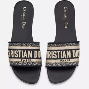 Christian Dior Dway Slide Sandals  Navy Blue SZ 39